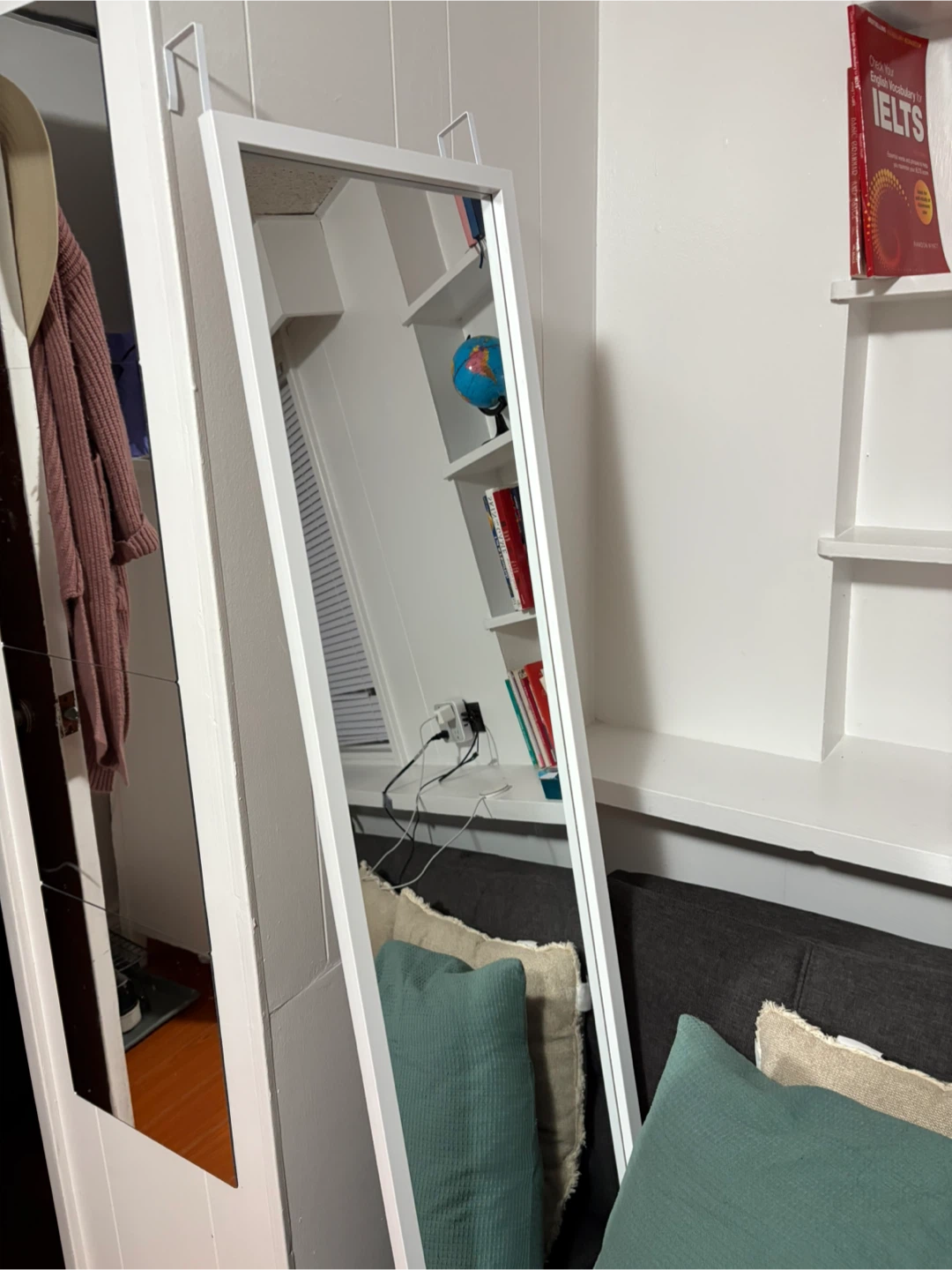 Full Length White Over-the-Door Mirror - photo 2