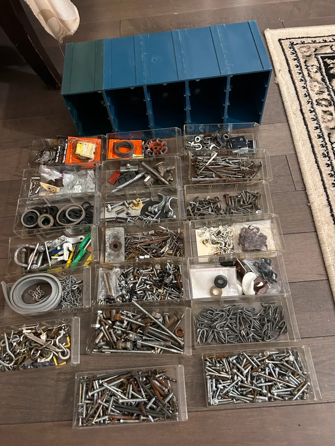 Blue Storage Cabinet with Hardware image indicator(3)