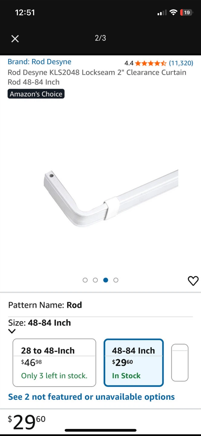 Curtain Rod 48-84 Inch