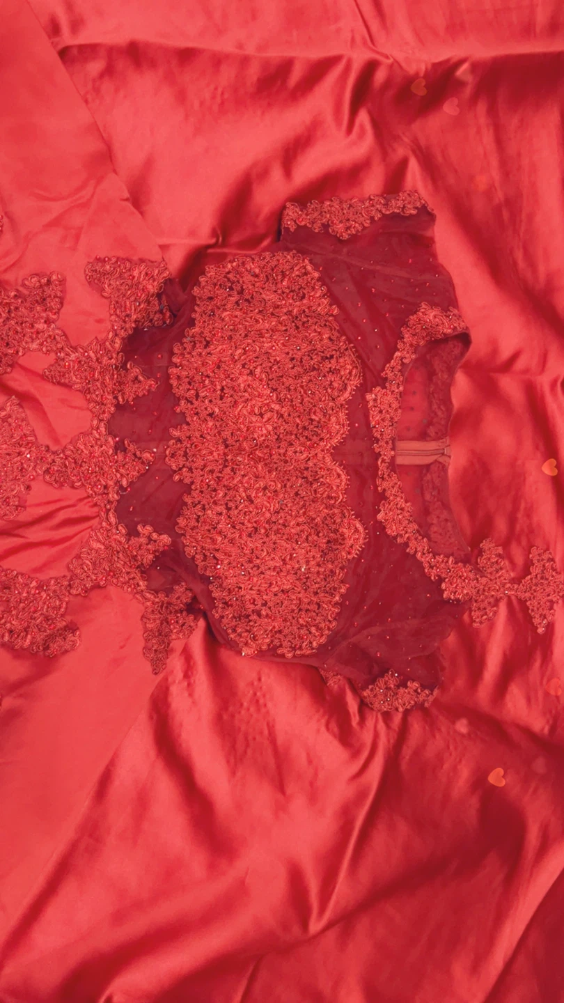Red  Dress with Lace Detail - photo 4