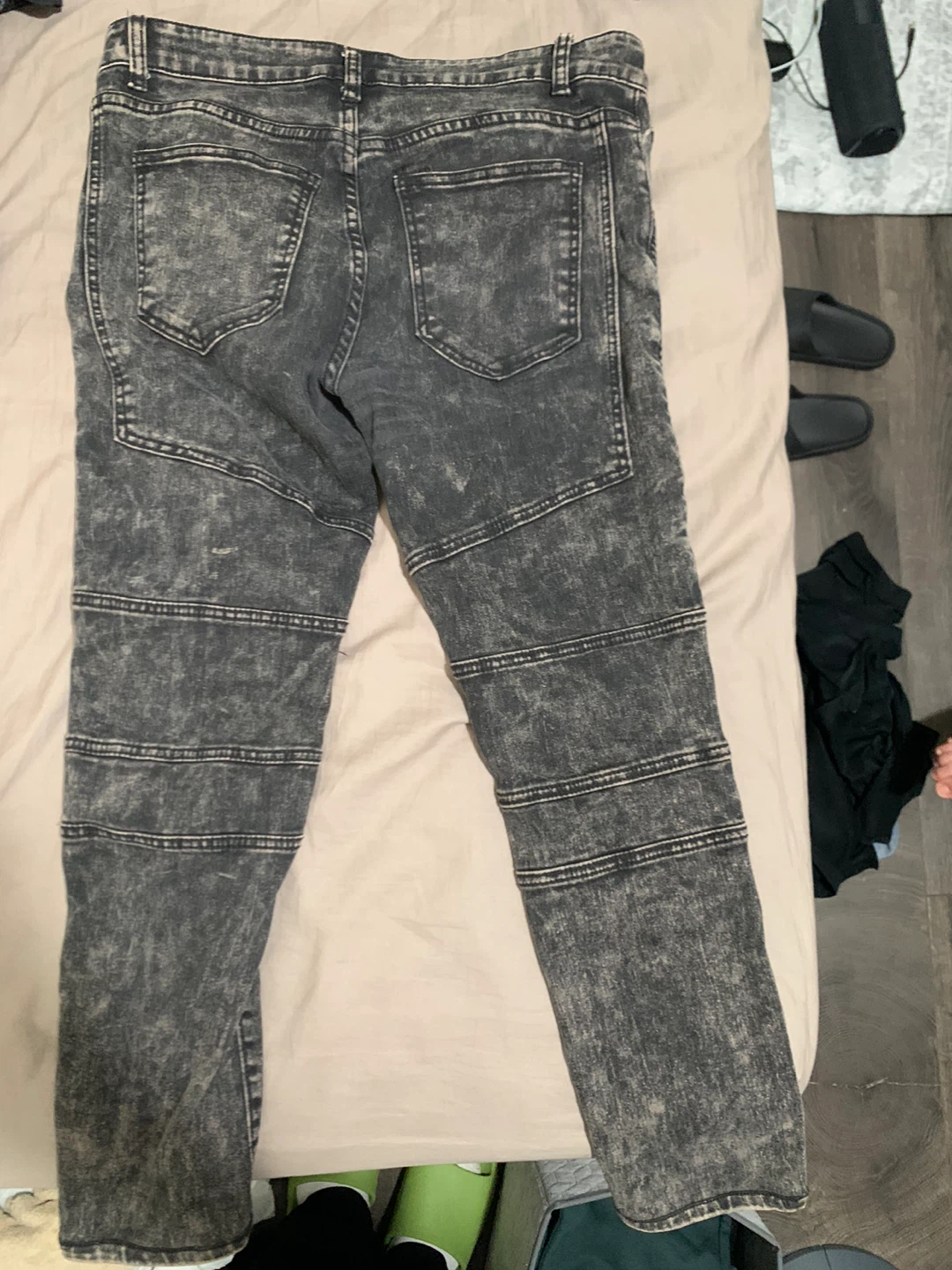 Acid Wash Biker Jeans - photo 2