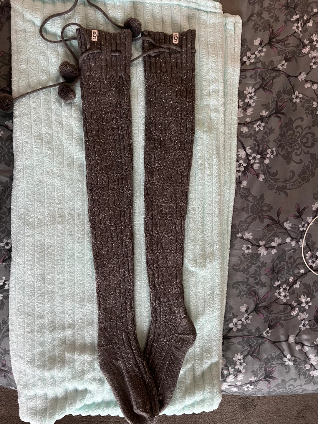 UGG Knit Pom Pom Socks - Grey - photo 2
