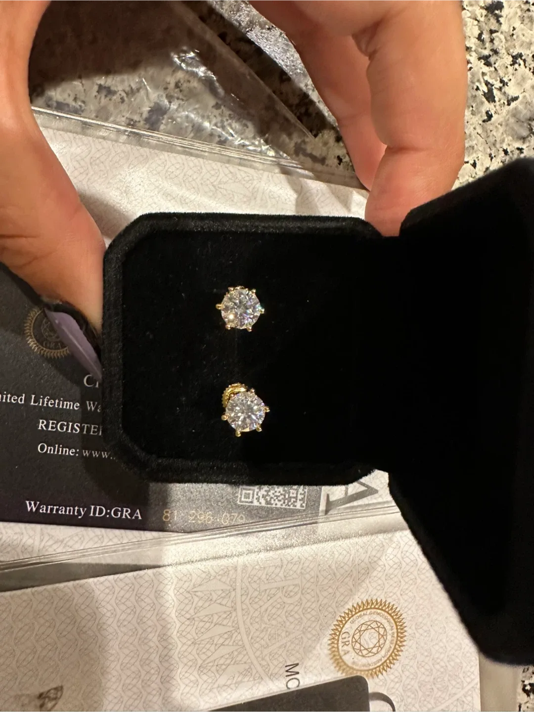 Moissanite Stud Earrings, 6.5mm(1ct*2) image indicator(2)