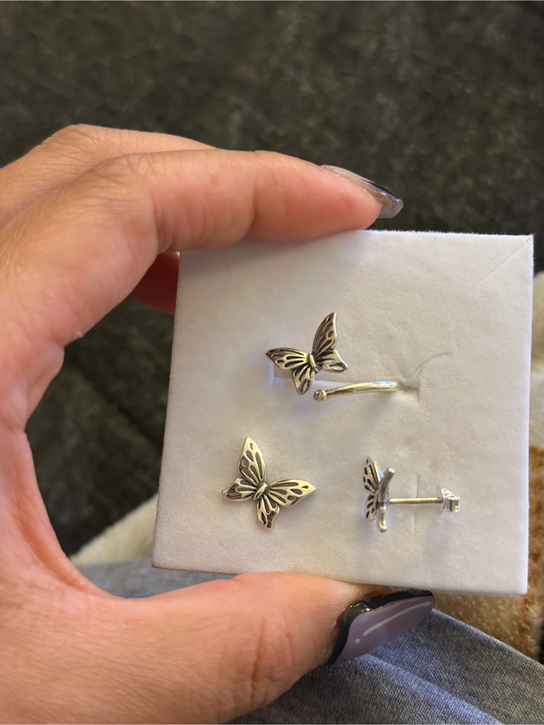 Butterfly Ring & Earring Set (925 silver) - photo 2