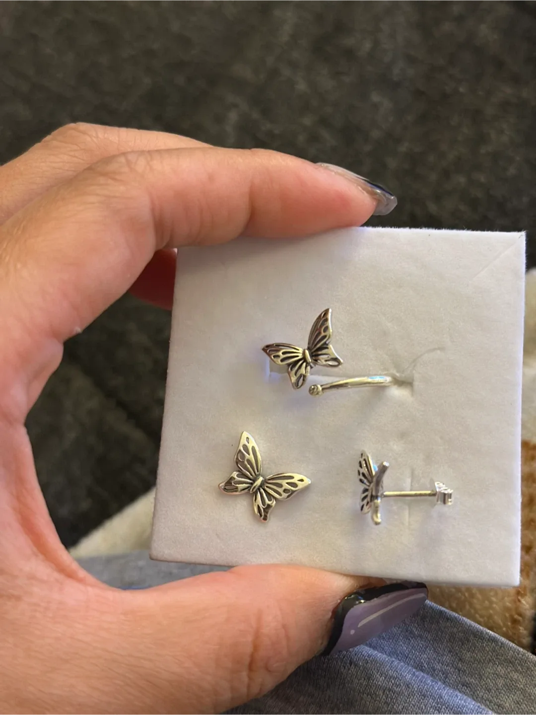Butterfly Ring & Earring Set (925 silver) image indicator(2)