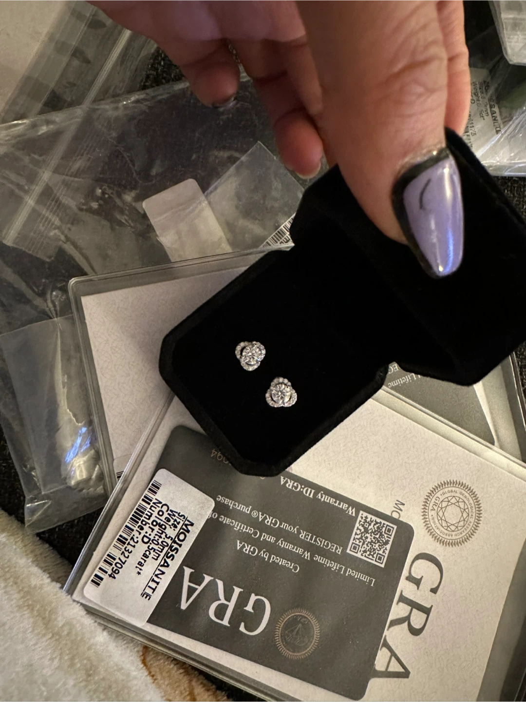 Moissanite Stud Earrings 1ct(0.5*2)