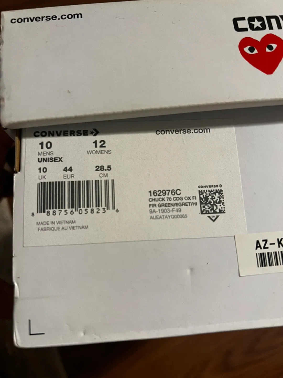 BNWT Converse X Comme des Garçons PLAY - 70 Low Top image indicator(7)