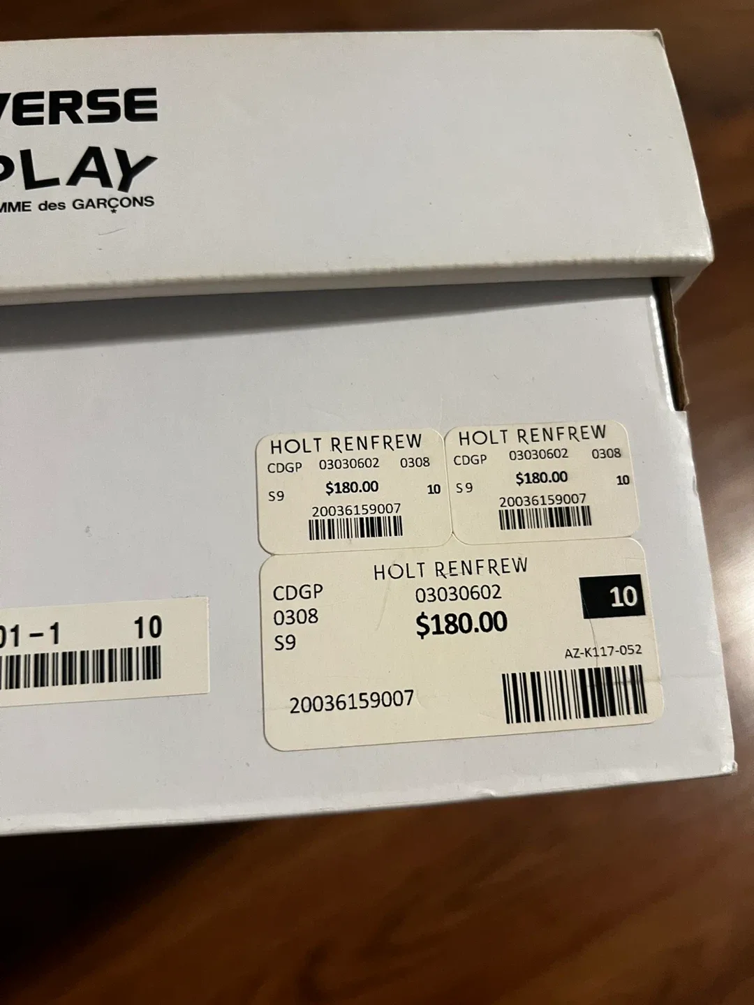 BNWT Converse X Comme des Garçons PLAY - 70 Low Top image indicator(8)