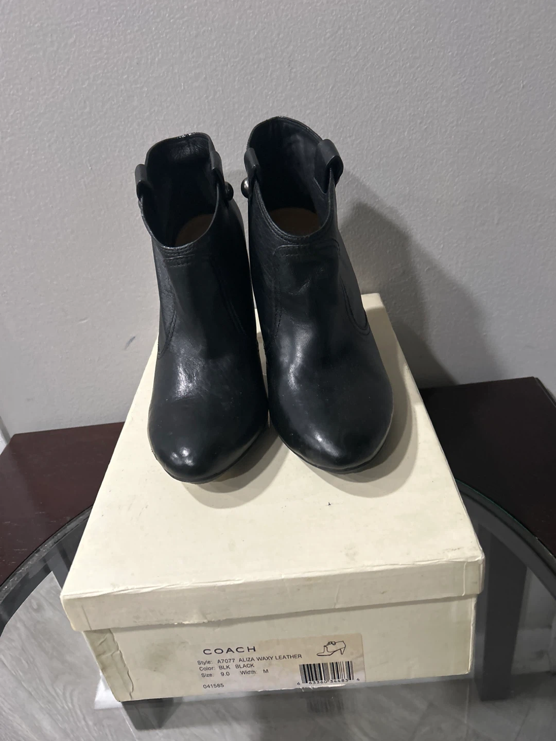 Brand New Coach black leather bootie size 9M