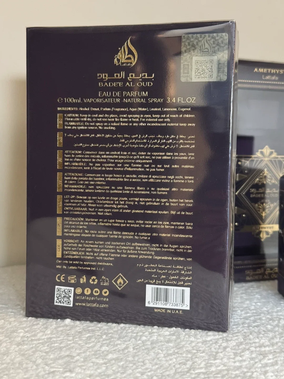 Lattafa Bade'e Al Oud Amethyst 100ml Perfume image indicator(3)