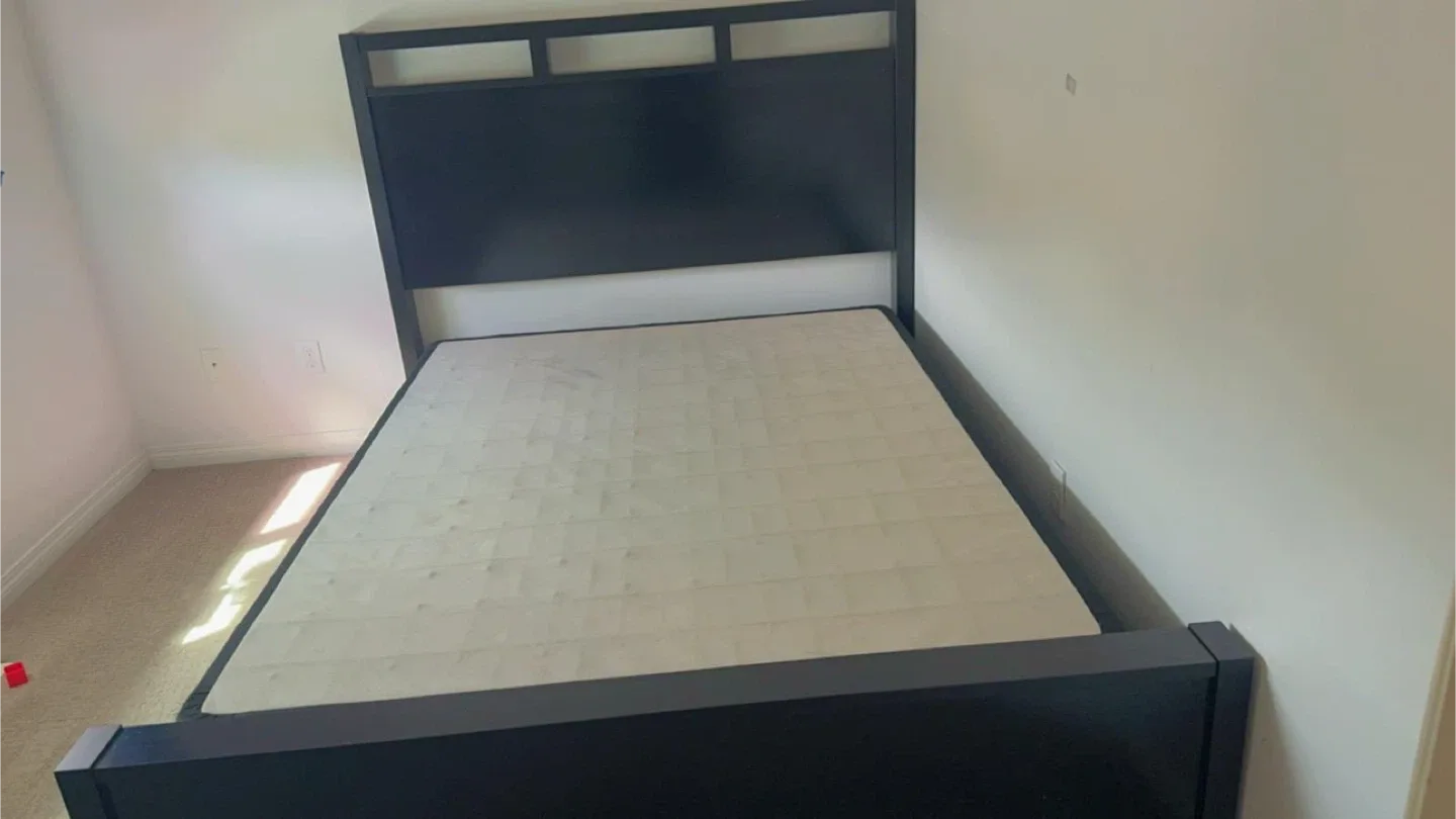 Queen, Black Bed Frame. Comes with dresser image indicator(2)