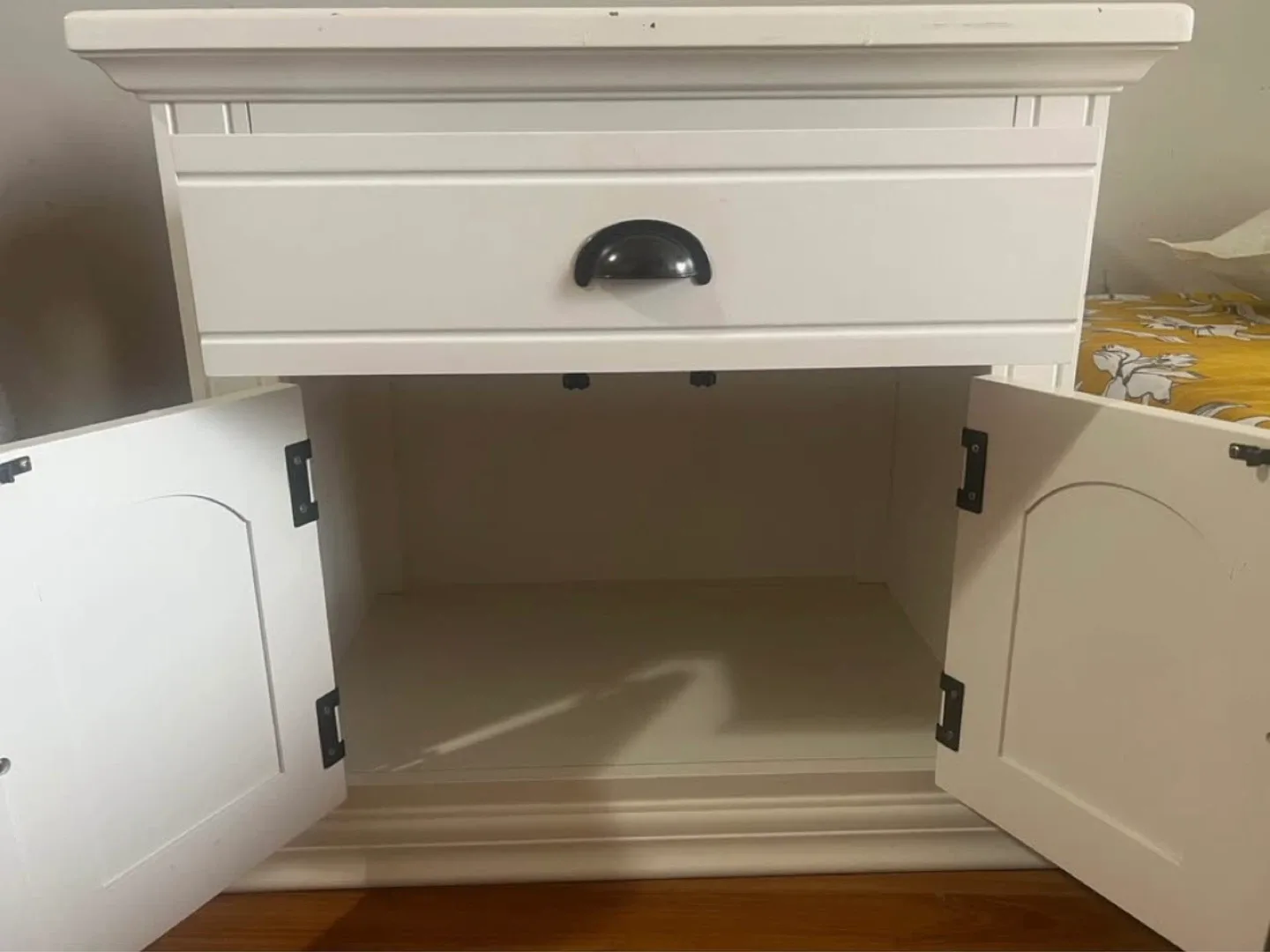 White Nightstand with Drawer & Cabinet image indicator(2)