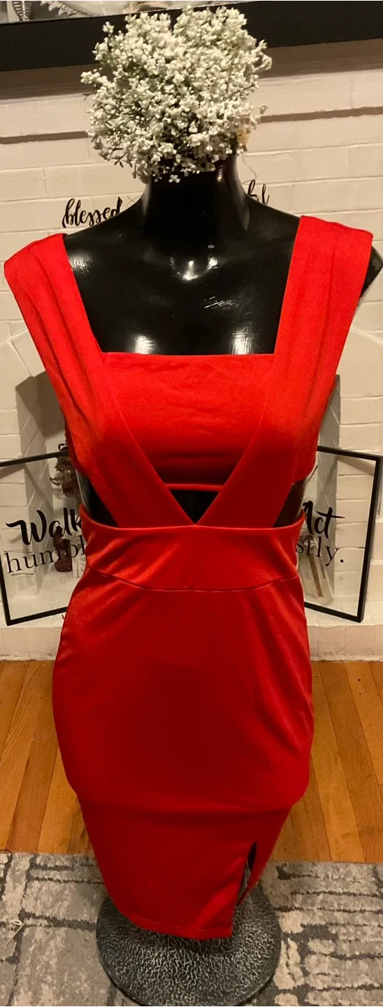 Brand New Fashion Nova Red Dress - Size M