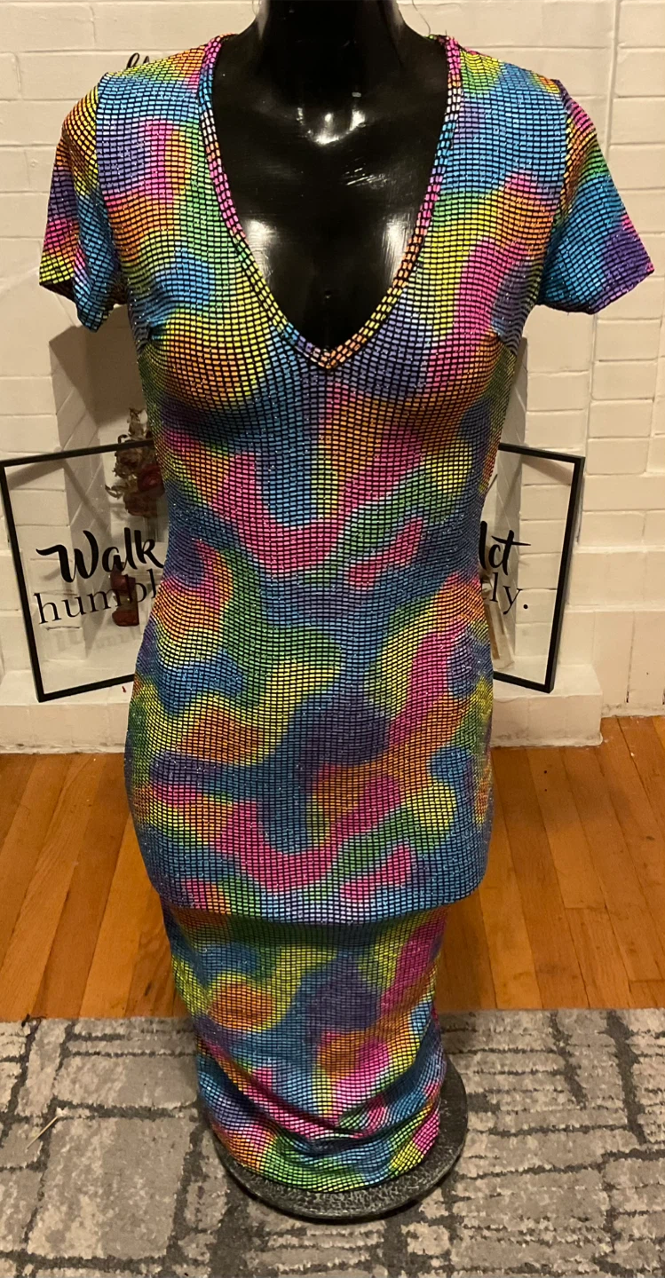 Fashion Nova Rainbow Dress