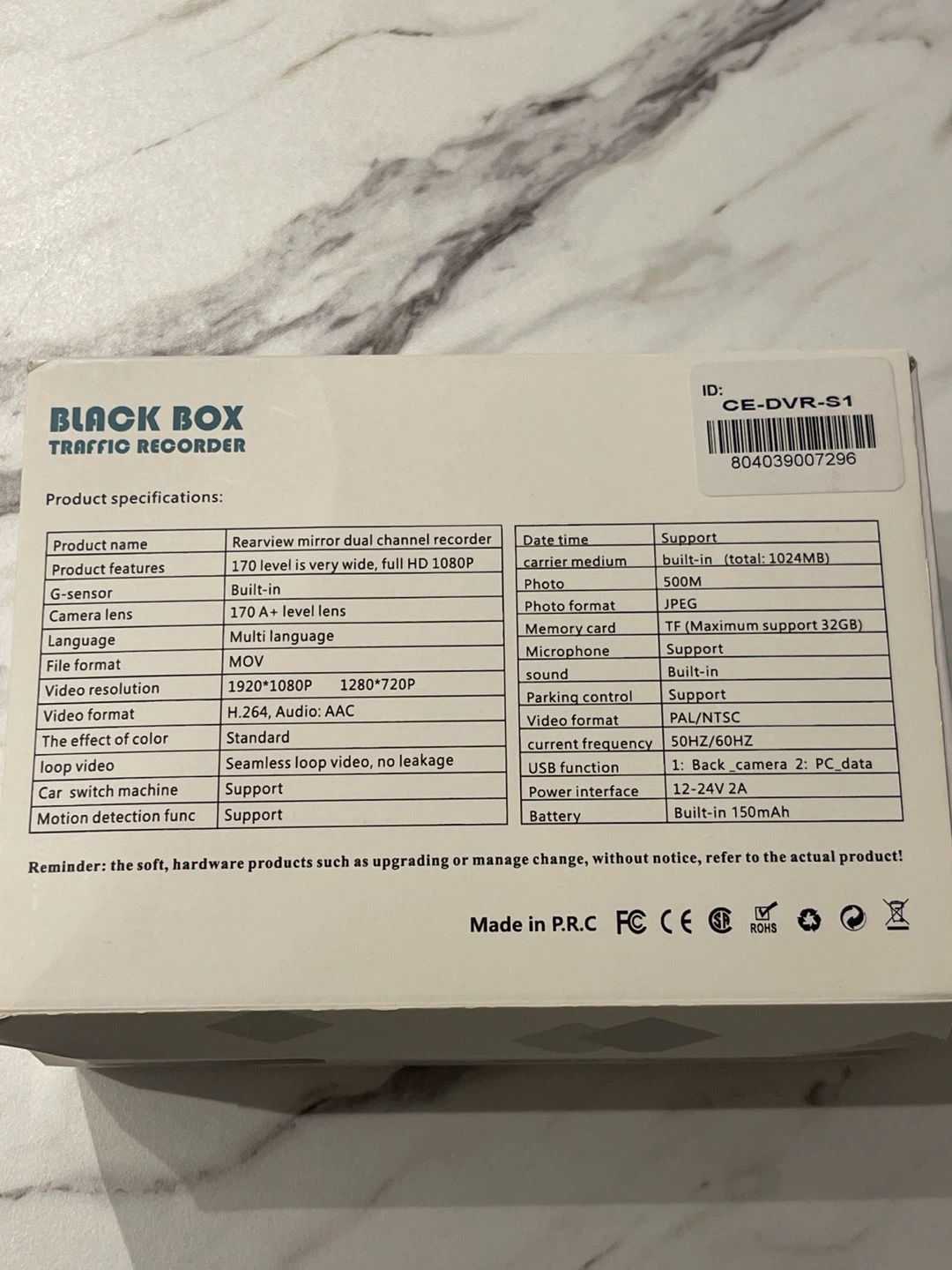 Black Box CE-DVR-S1 Traffic Recorder - New! - photo 2
