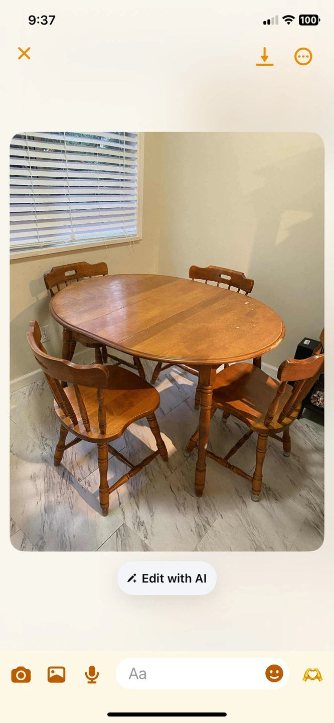 Dinning table with four chairs