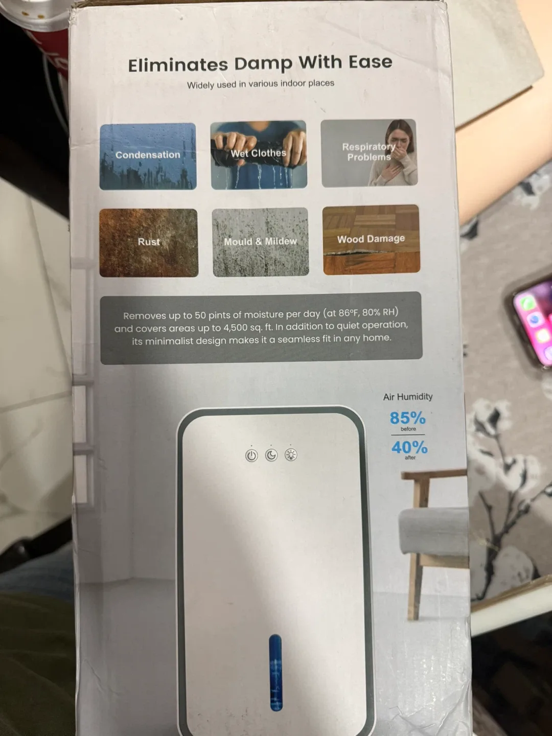 Dehumidifier with 7 Ambient Lighting Colors image indicator(6)