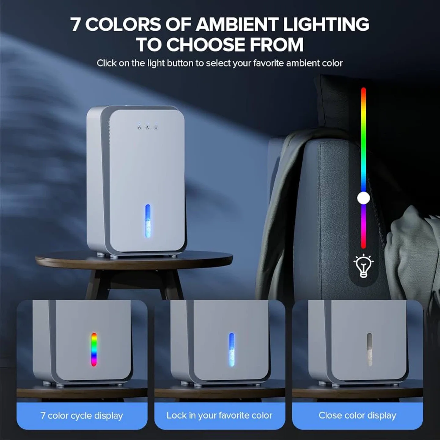 Dehumidifier with 7 Ambient Lighting Colors image indicator(4)
