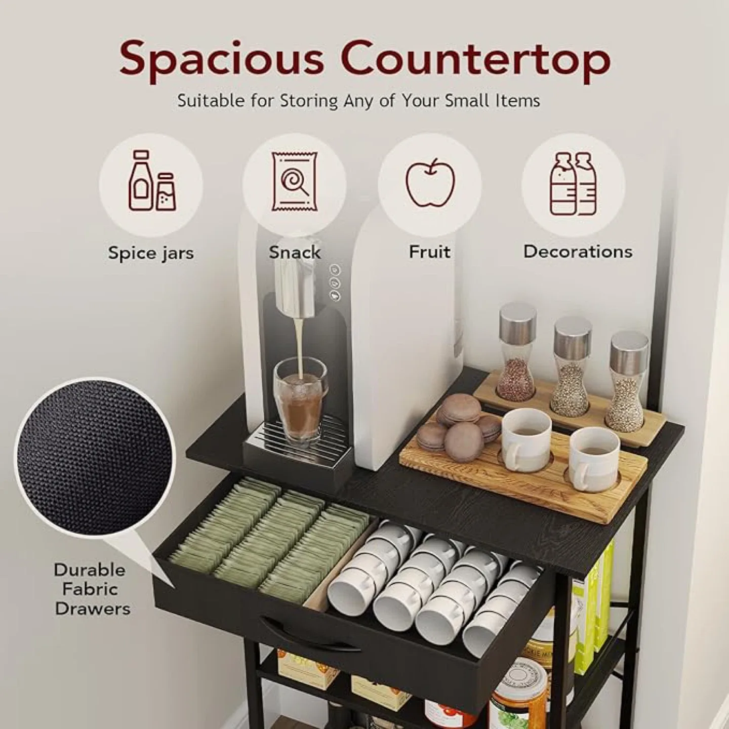 Black Baker's Rack with Storage image indicator(2)