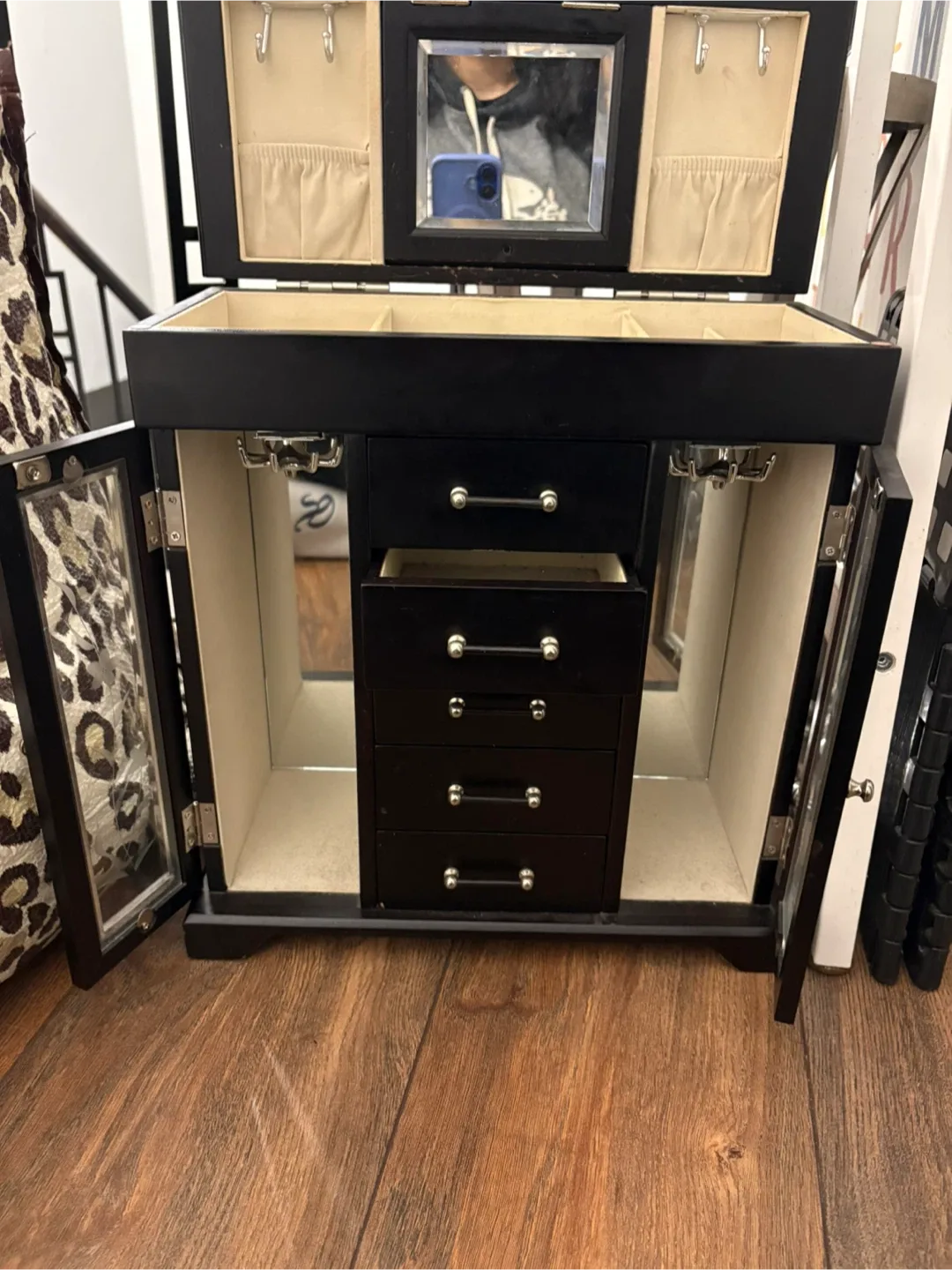 Black Jewellery Box with Drawers and Doors image indicator(2)