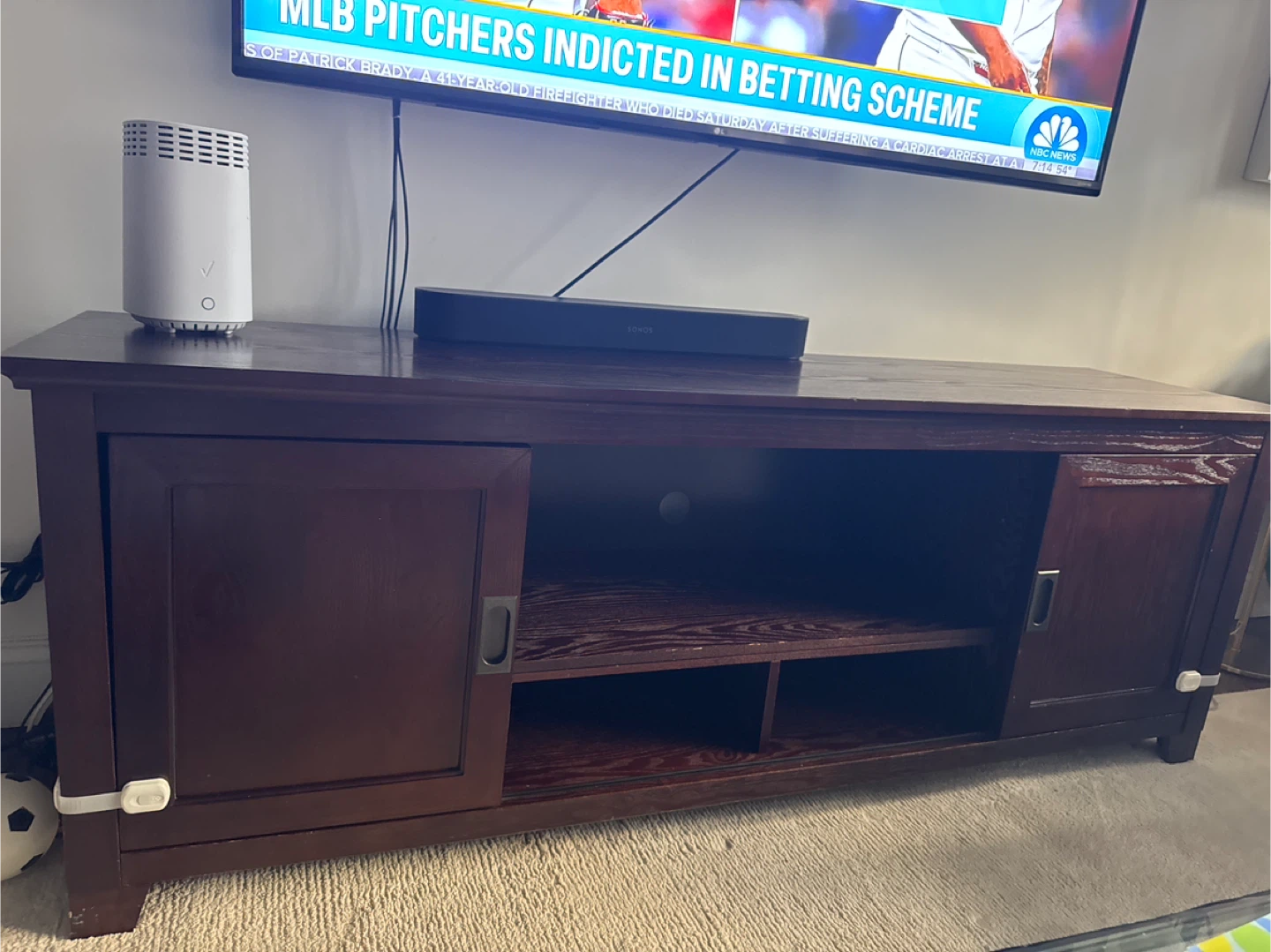 Dark Brown Wooden TV Stand