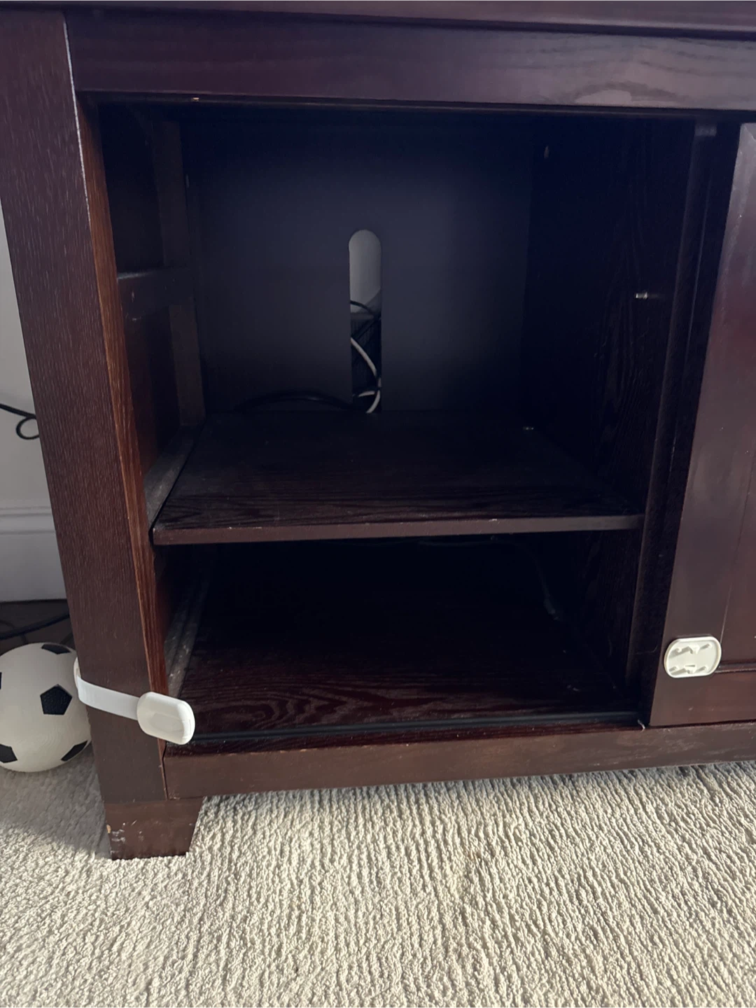 Dark Brown Wooden TV Stand - photo 2