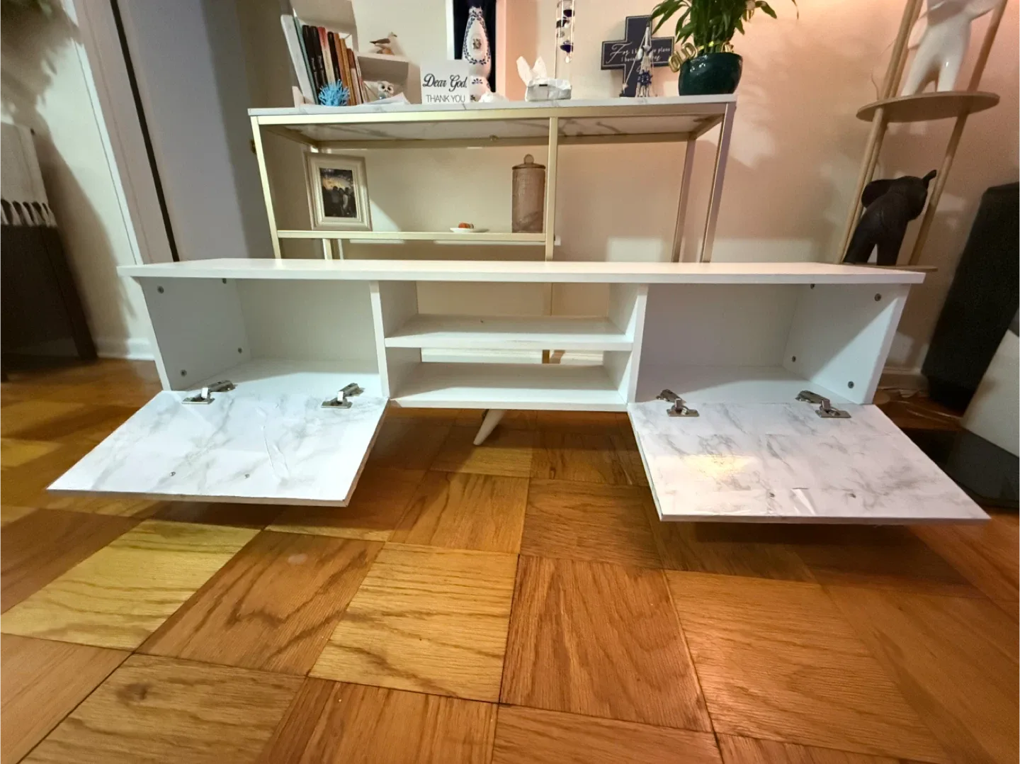 White TV Stand Media Console image indicator(2)