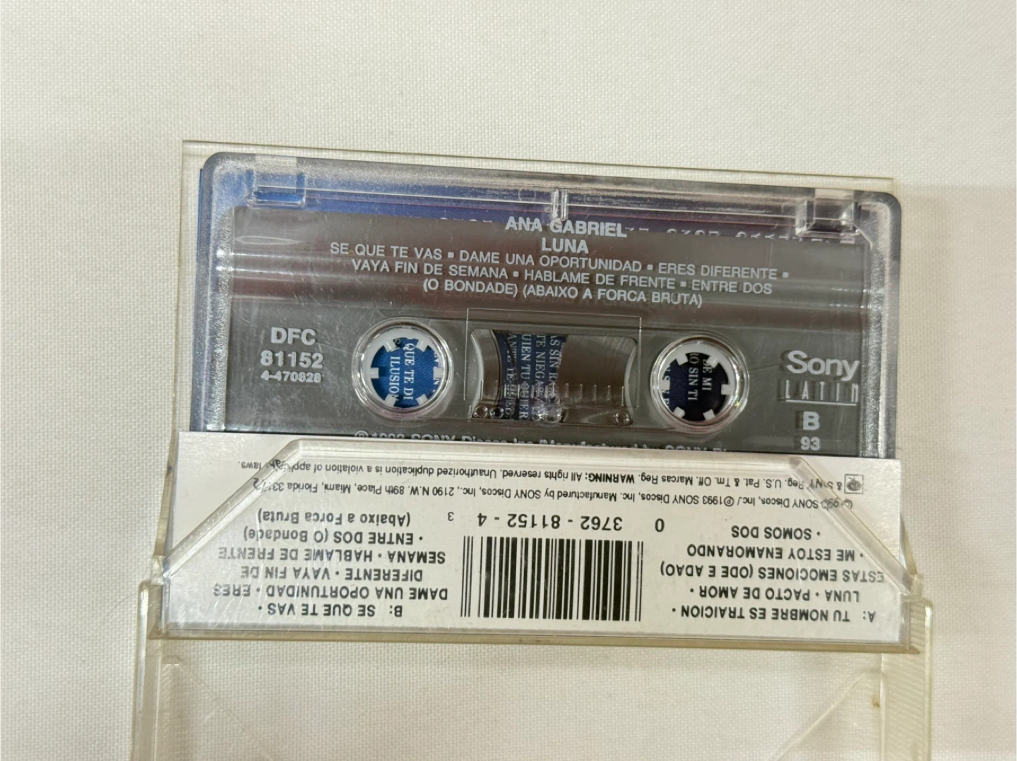 Ana Gabriel - Luna Cassette Tape - photo 2