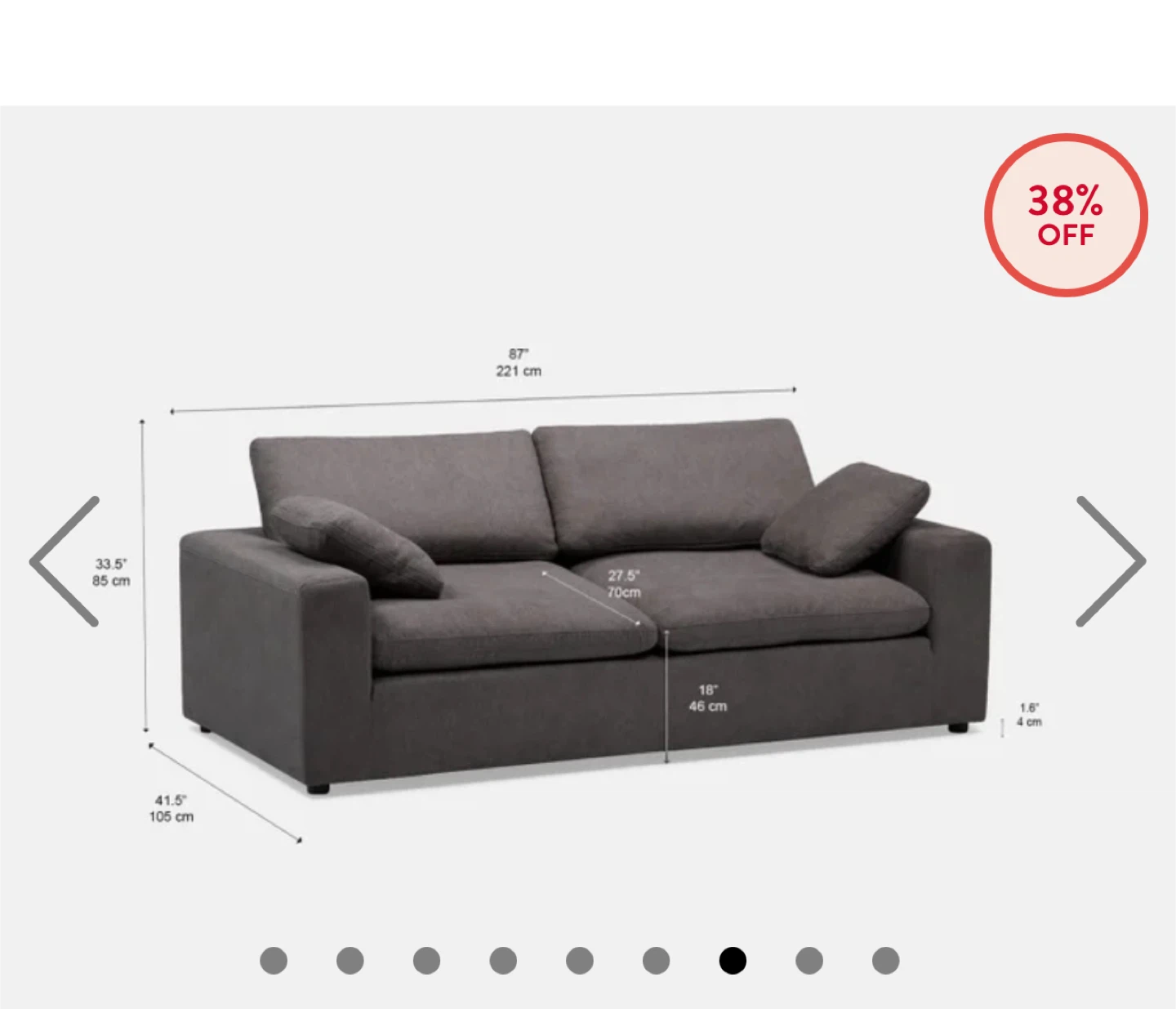 Structube Soft Sofa 87inch (Seats 3-4) - photo 3