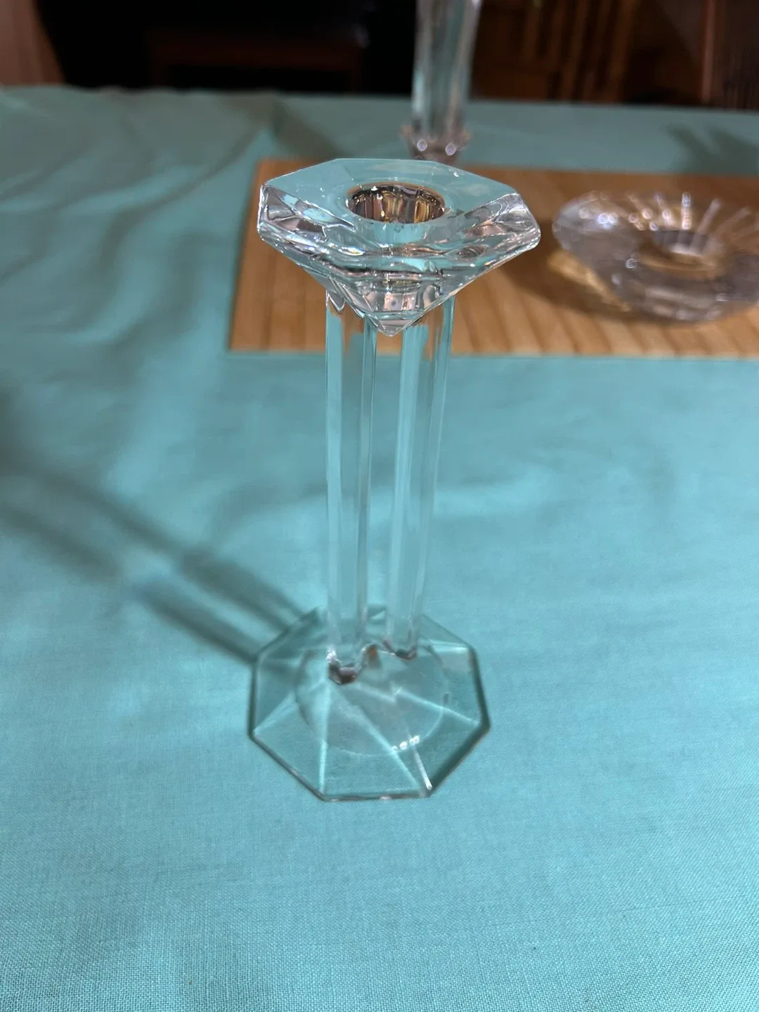 Clear Glass Candlestick Holder image indicator(2)
