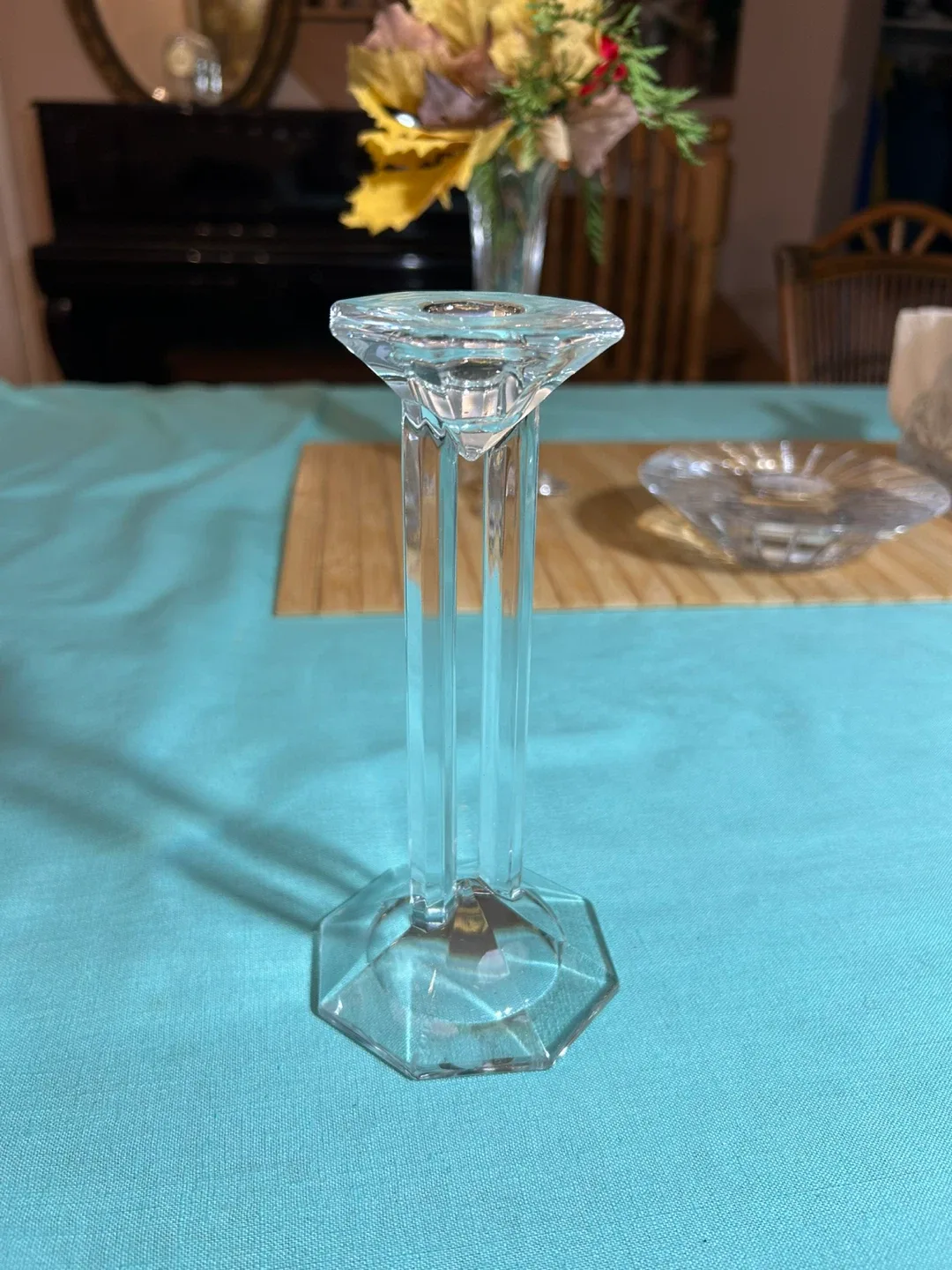 Clear Glass Candlestick Holder image indicator(5)