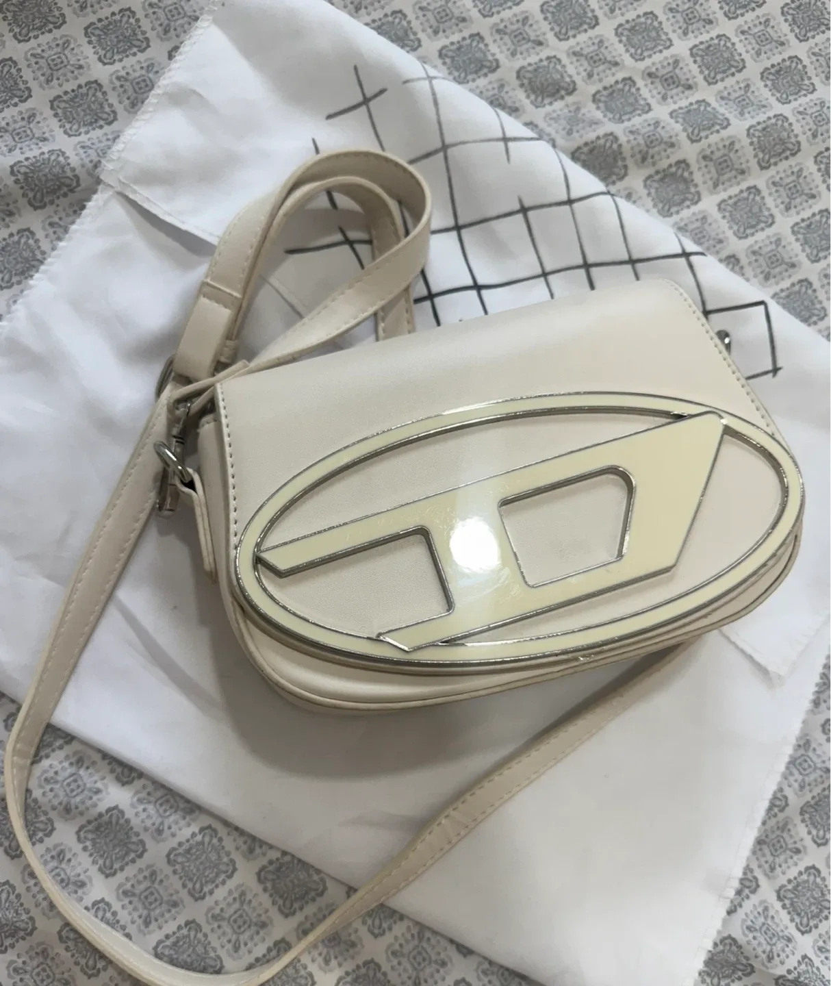 Diesel 1DR XS Cream Shoulder Bag