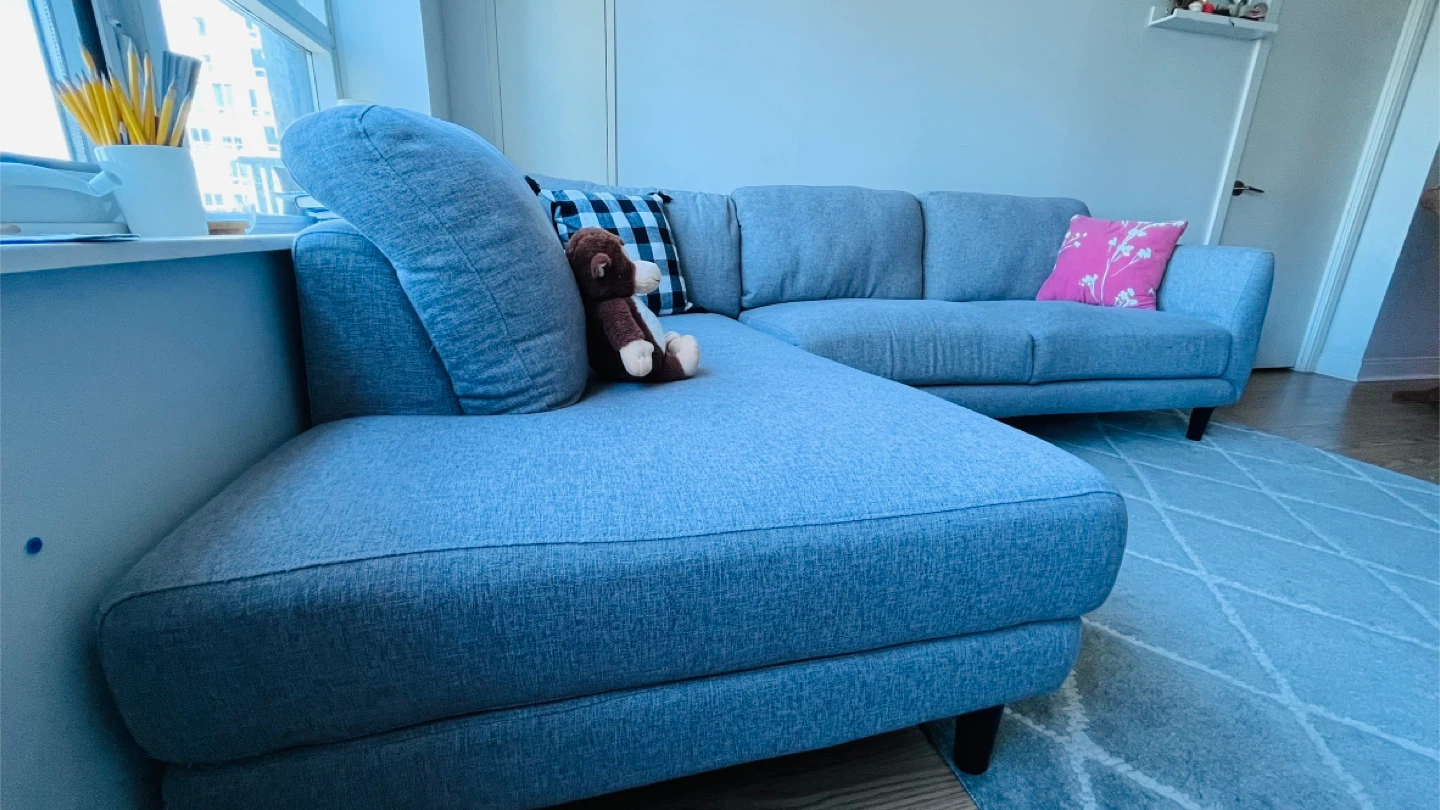 Blue-Grey Sectional Sofa (73"x93") - photo 5