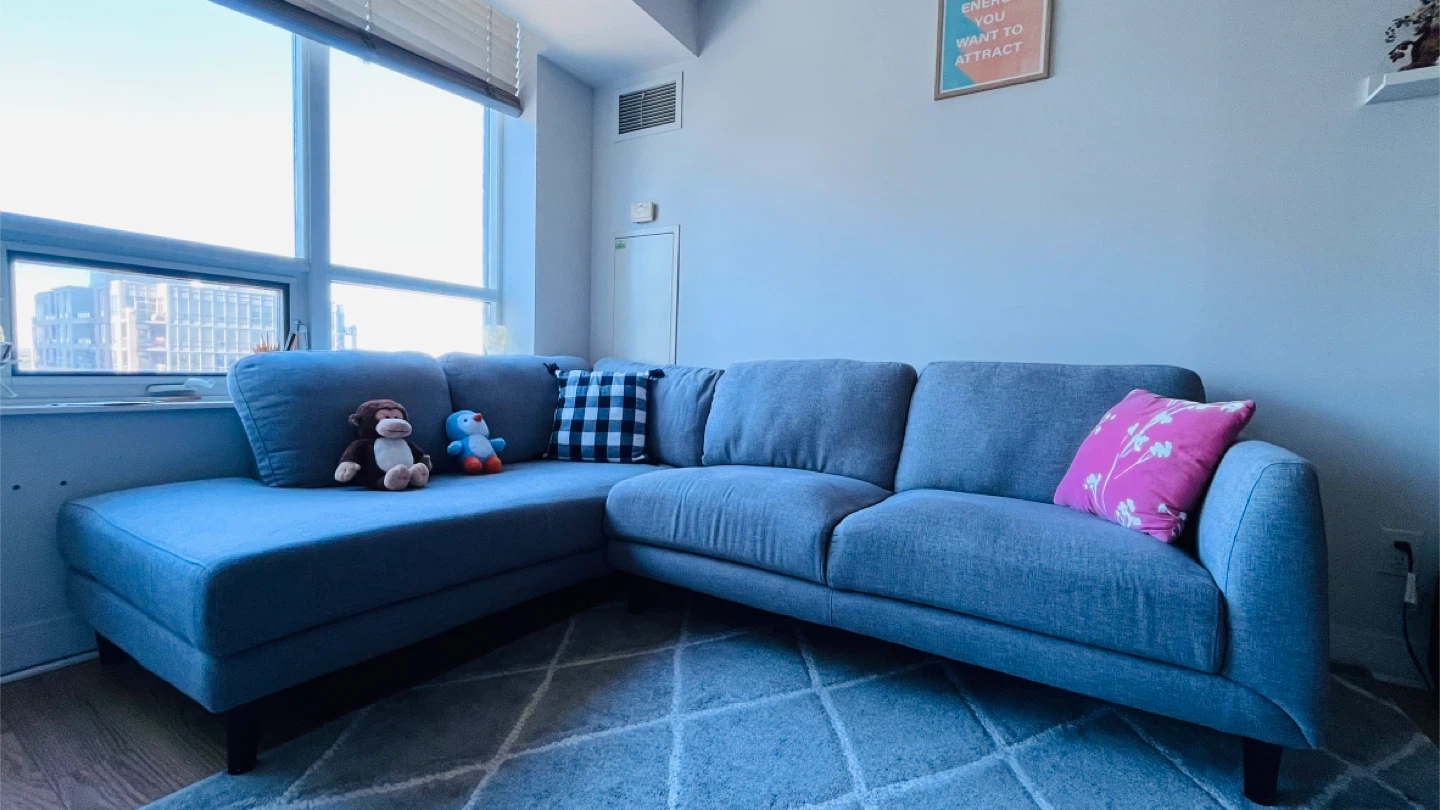 Blue-Grey Sectional Sofa (73"x93") - photo 2
