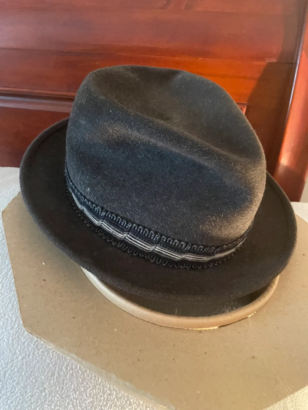 Adam Executive Black Fedora Hat - Size L image indicator(3)