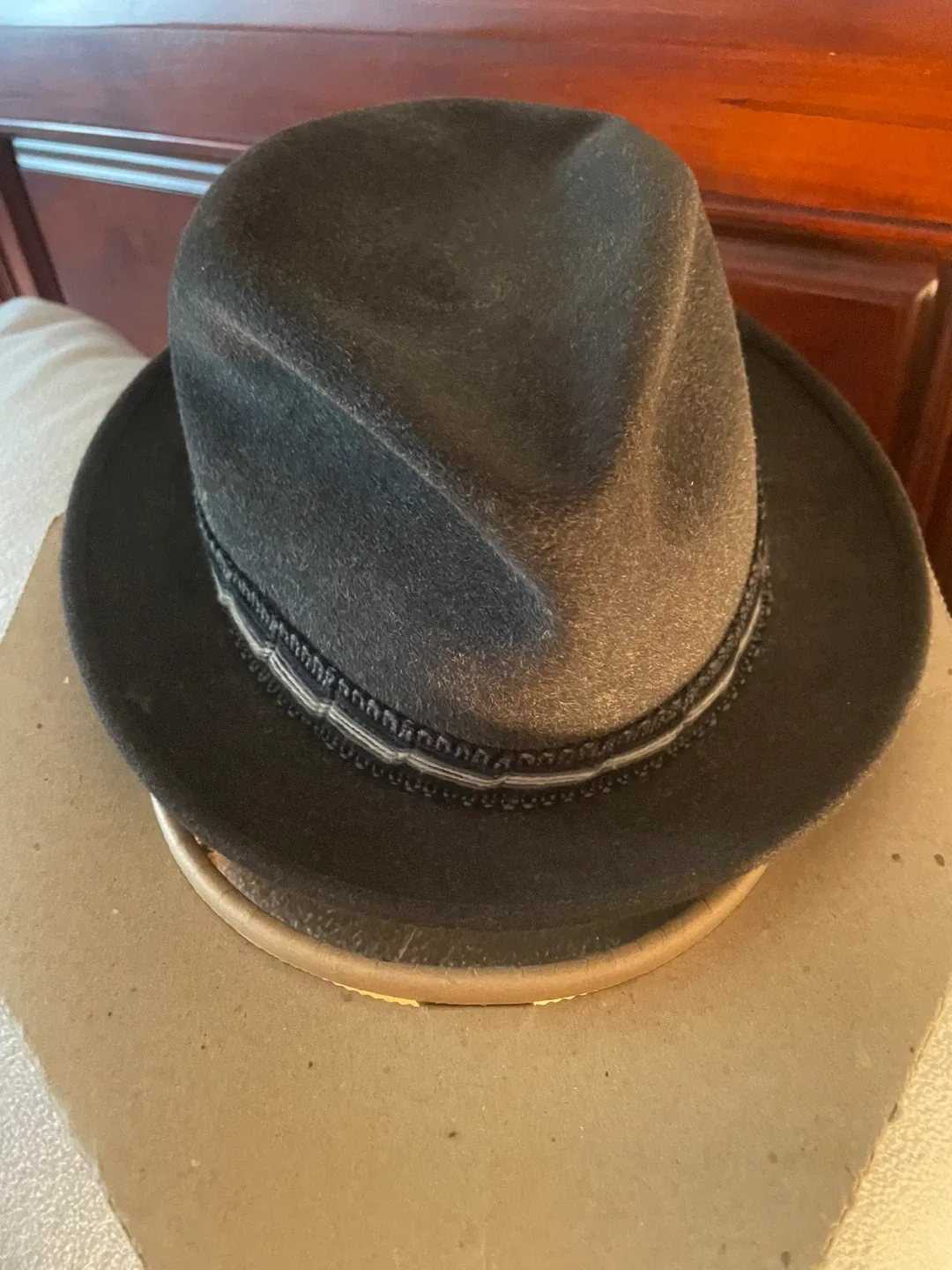 Adam Executive Black Fedora Hat - Size L image indicator(2)