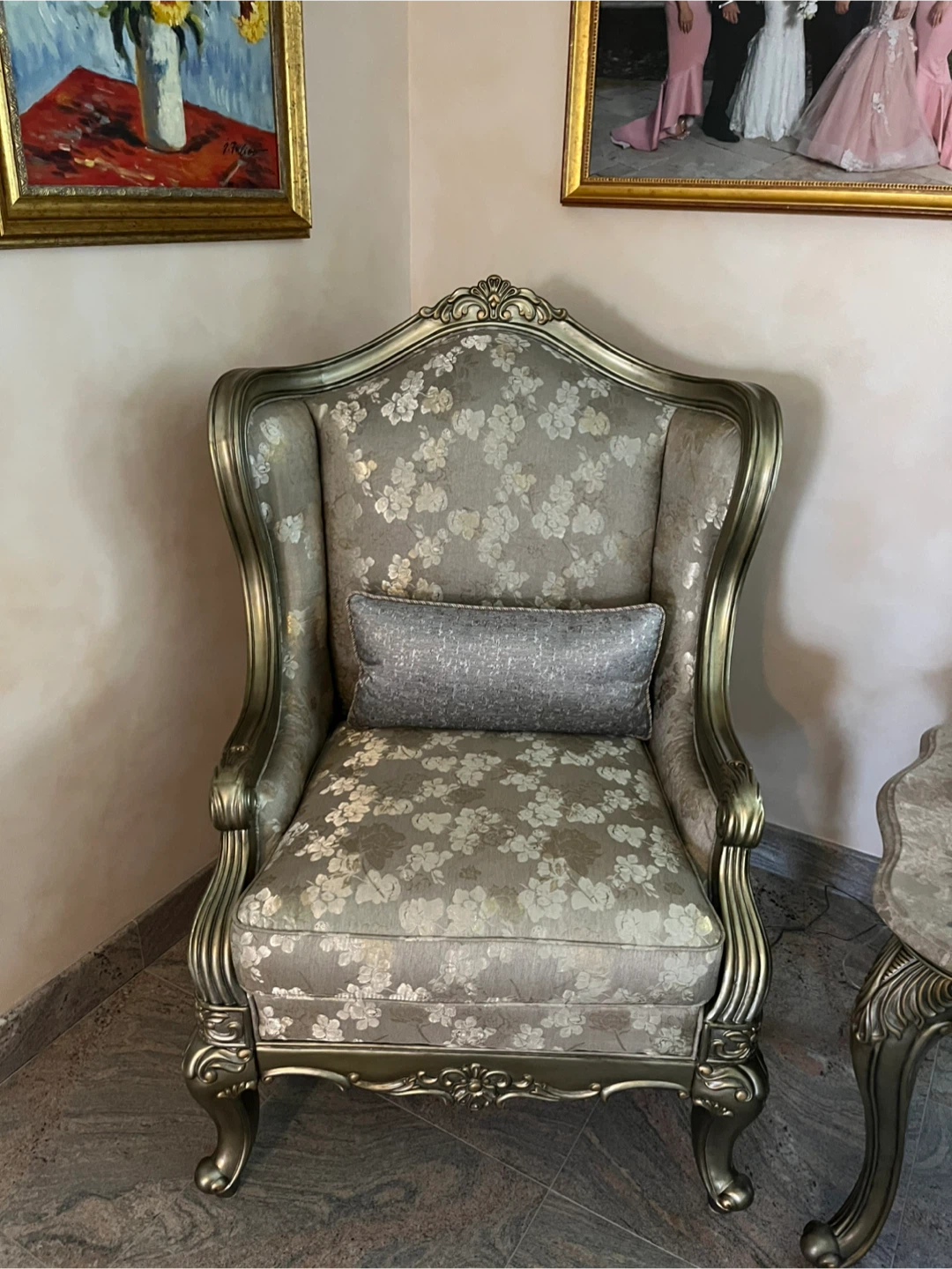 Vintage Floral Armchair
