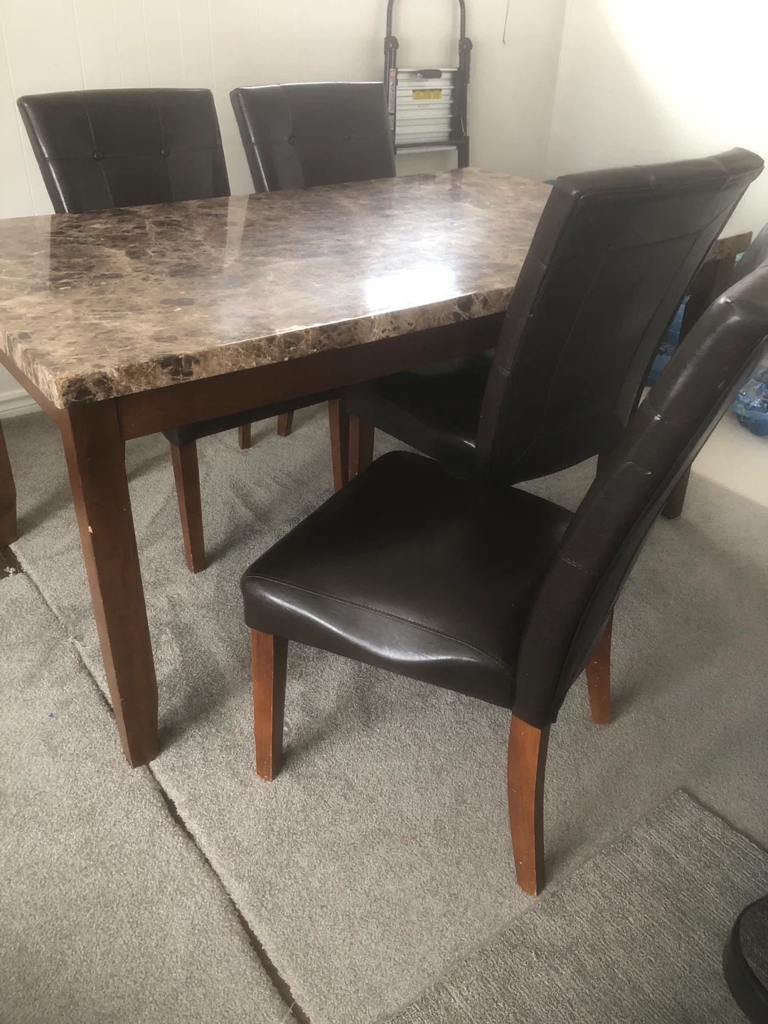 Dining Table Set with 4 Leather Chairs image indicator(6)