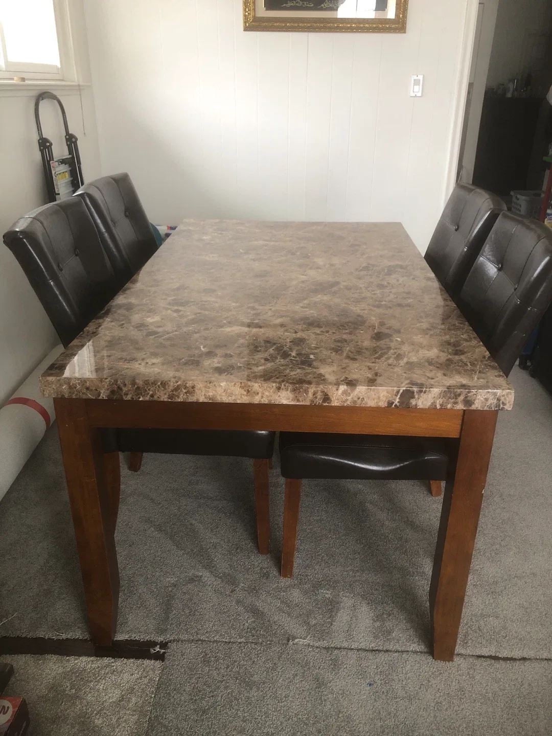 Dining Table Set with 4 Leather Chairs image indicator(4)