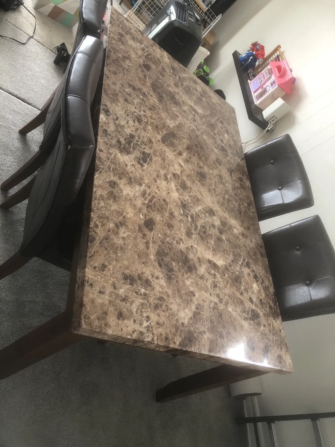 Dining Table Set with 4 Leather Chairs image indicator(3)