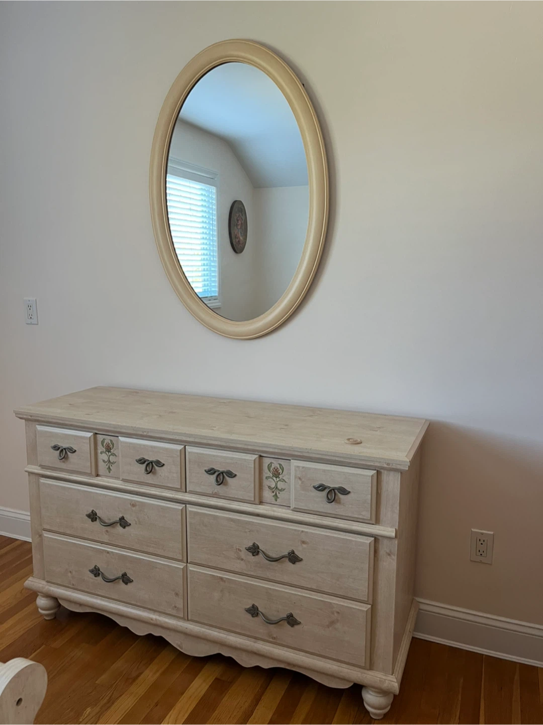 Oval Mirror and Dresser Set