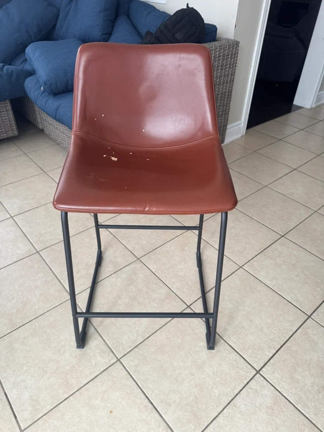 Brown Faux Leather Bar Stool image indicator(2)