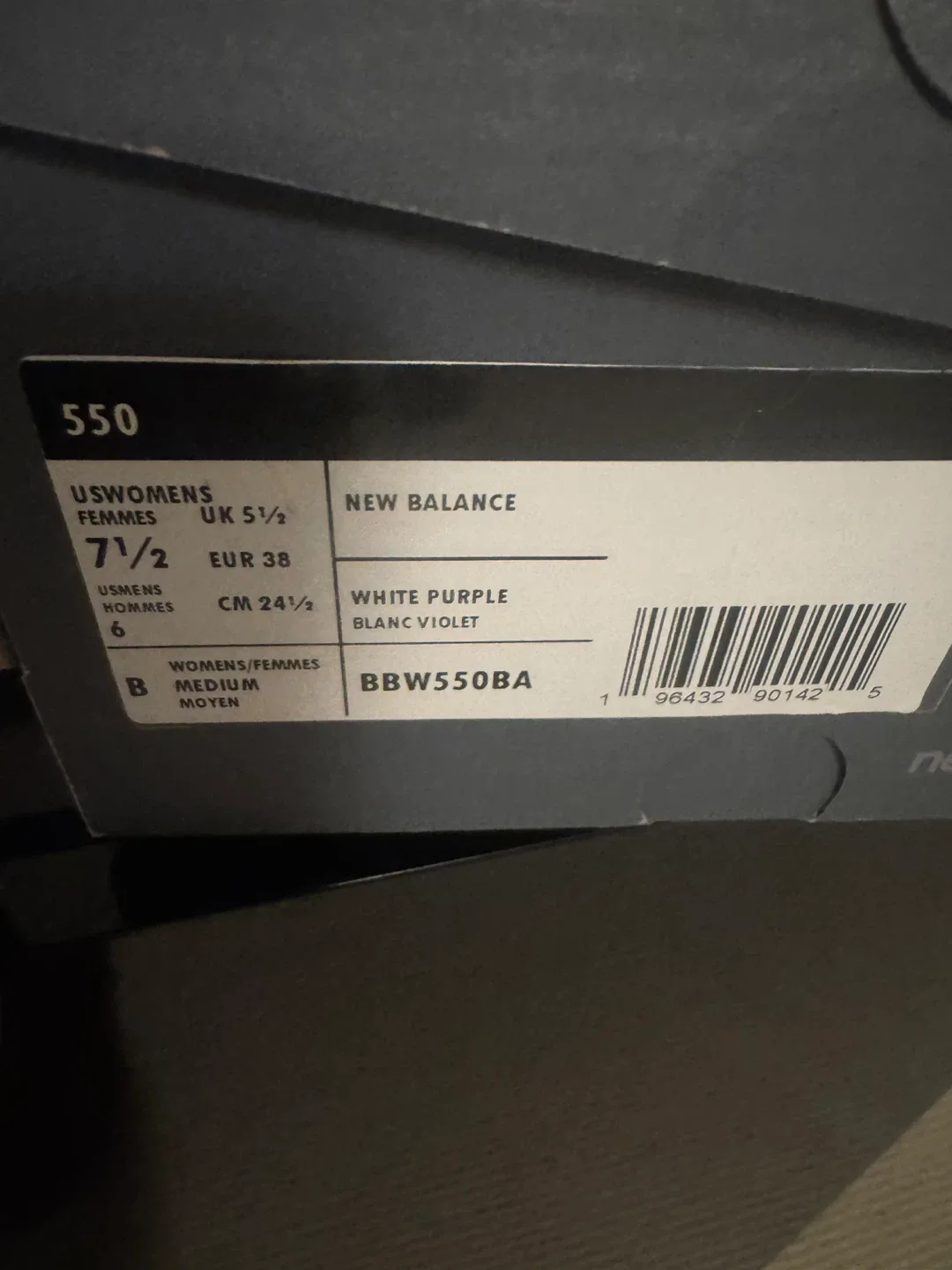 New Balance 550 White Purple, Women's 7.5 image indicator(2)