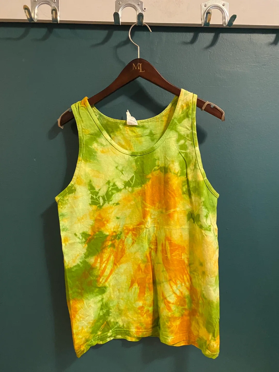 Hand Tie-dye Cotton Tank Top - Unisex Size M