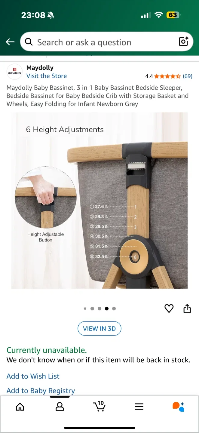 Maydolly 3-in-1 Baby Bassinet - Like New! image indicator(5)