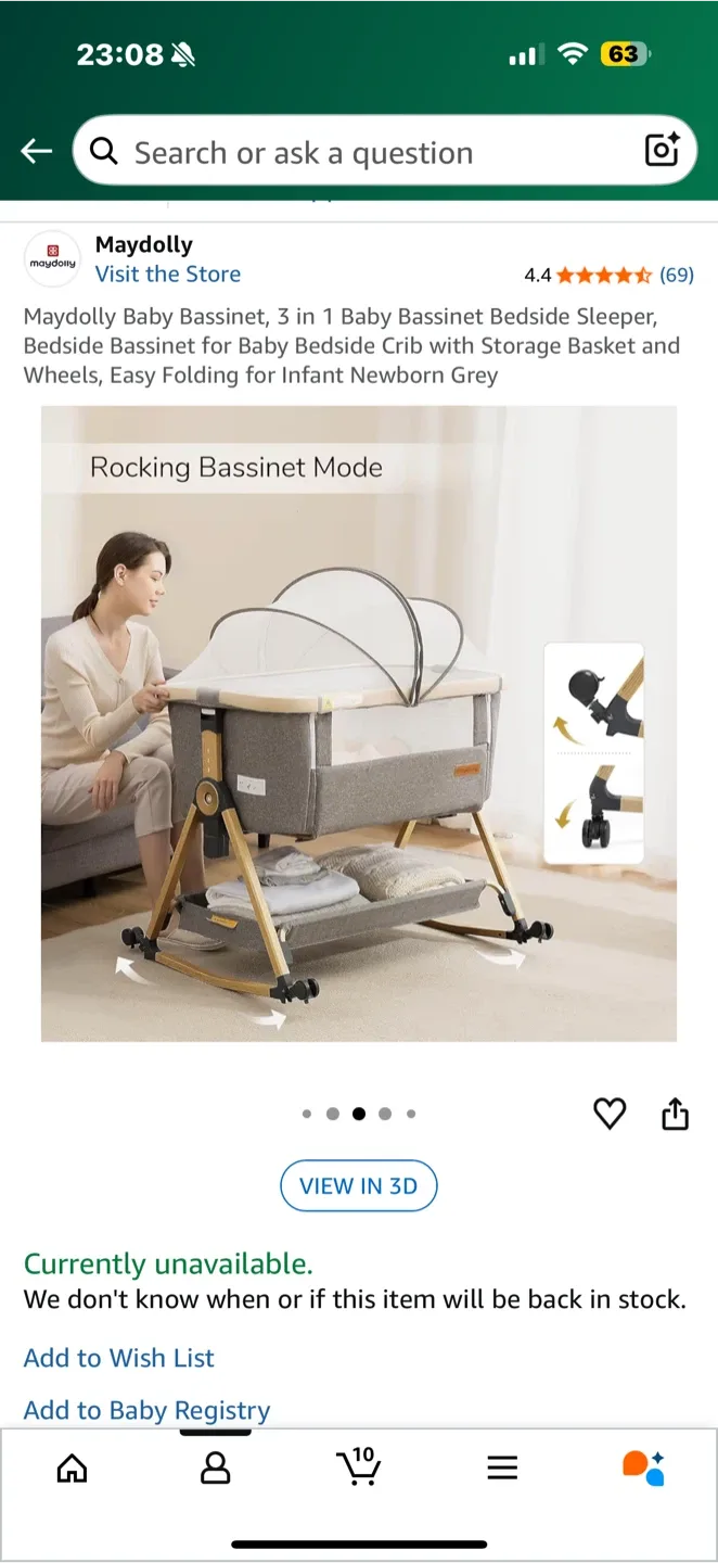 Maydolly 3-in-1 Baby Bassinet - Like New! image indicator(3)