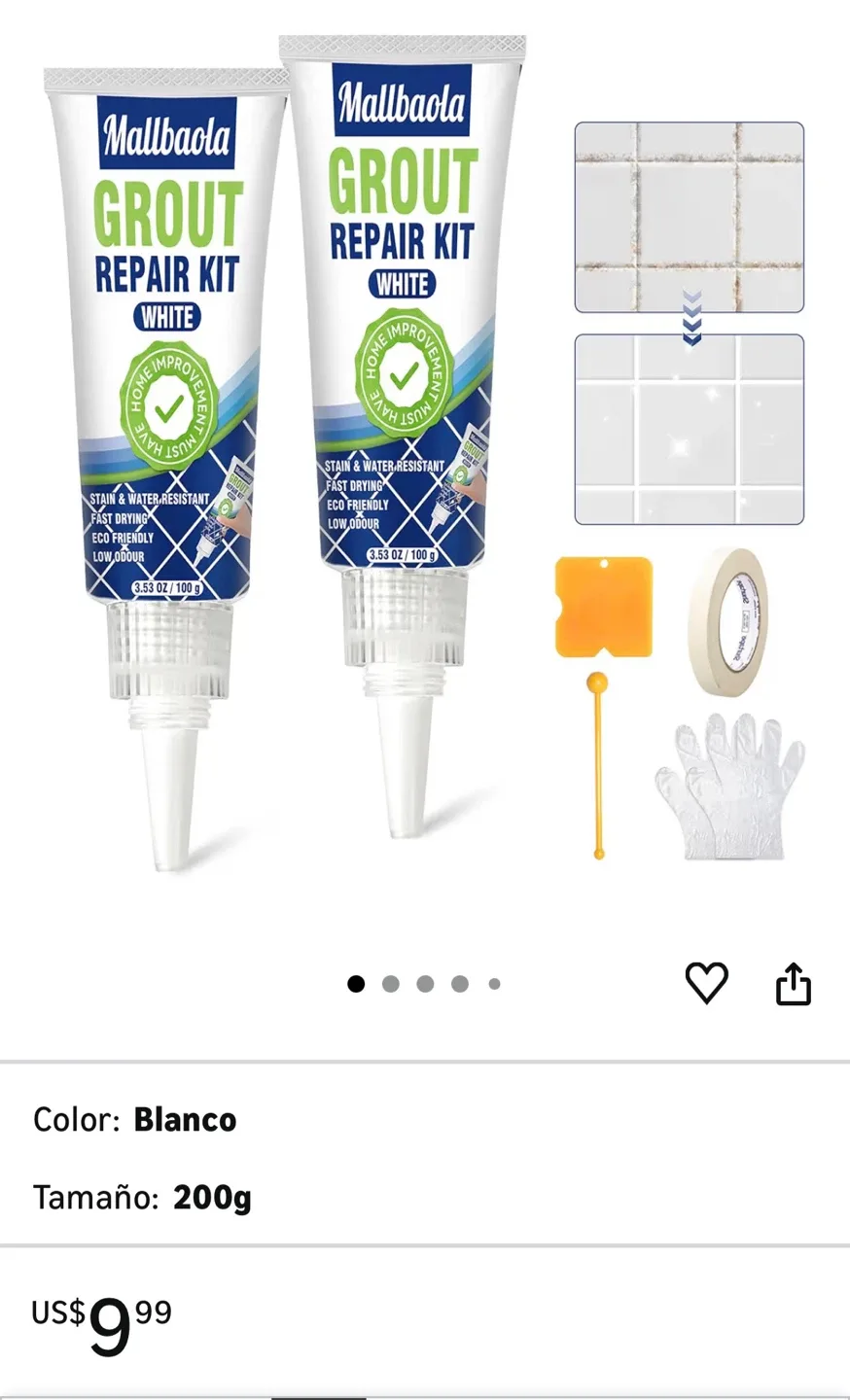 Kit reparación de juntas 🥕 Mallbaola Repair Kit - White 2 Pack image indicator(3)