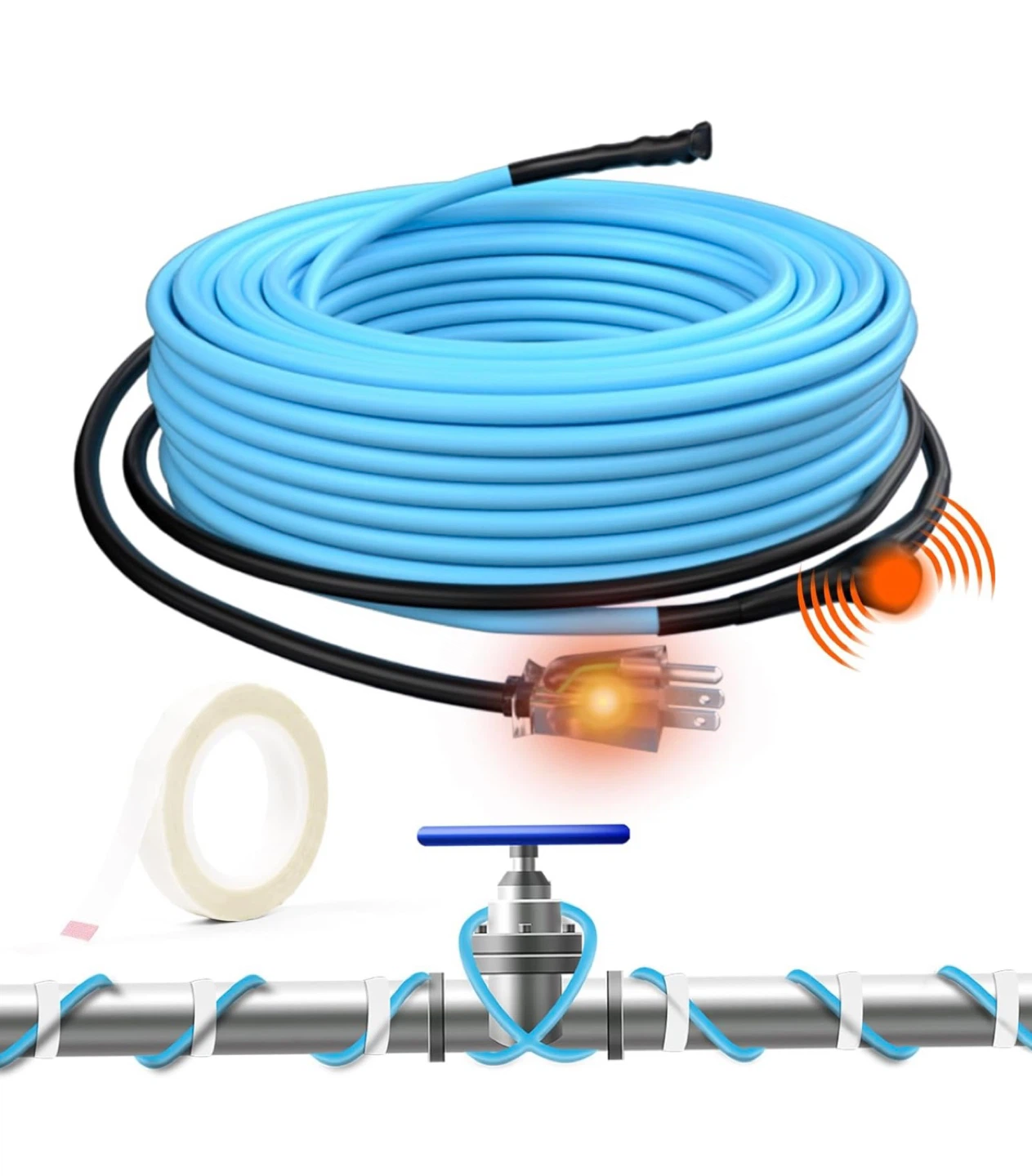HEATIT 5JHSF 120Ft Heat Trace Cable for Pipes, Heat Tape, New