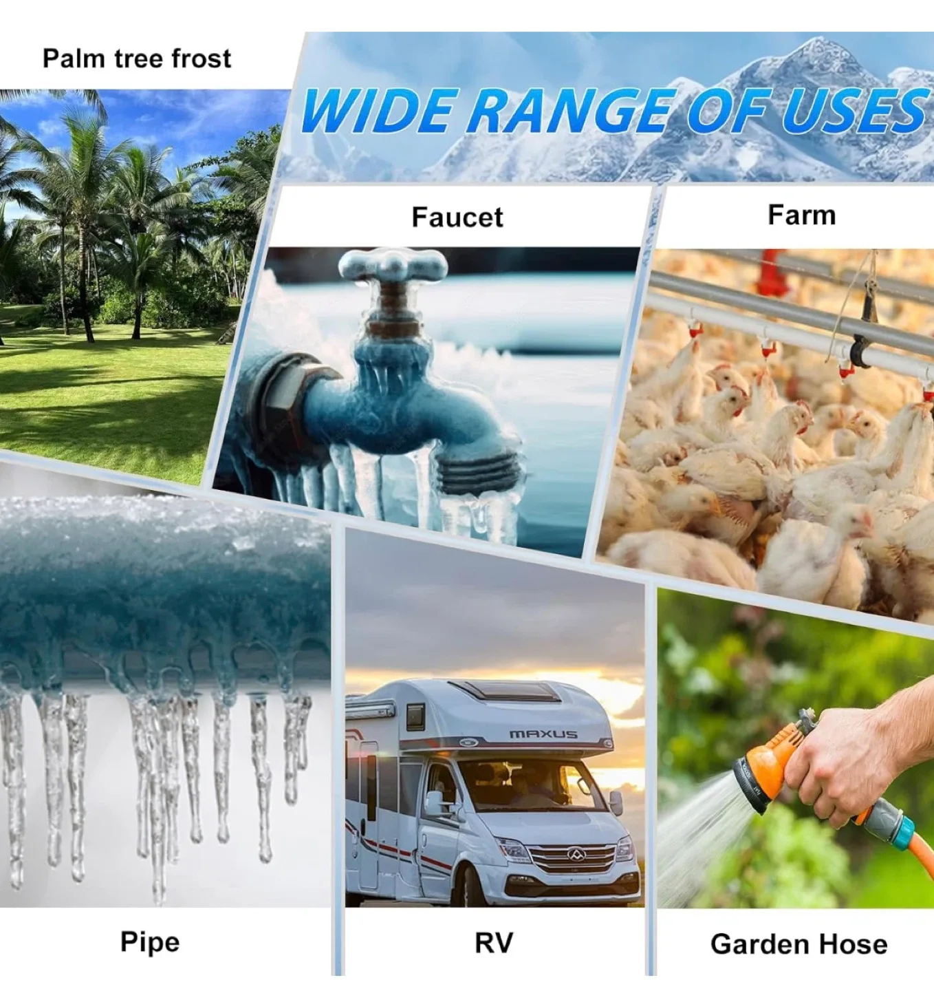 HEATIT 5JHSF 120Ft Heat Trace Cable for Pipes, Heat Tape, New image indicator(5)