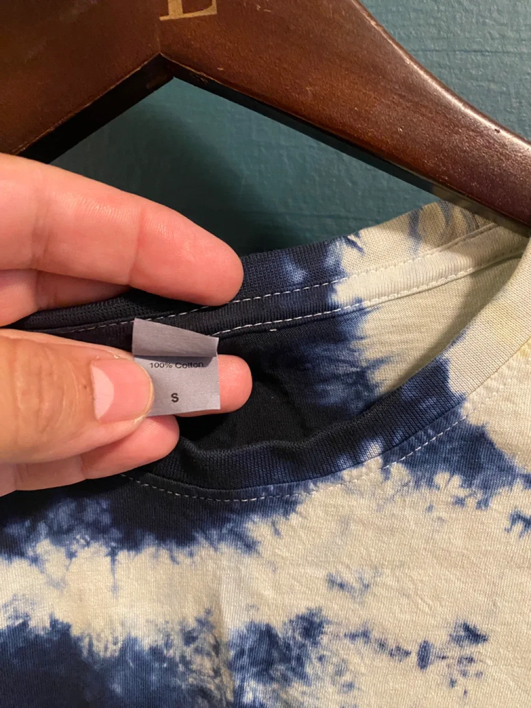 Screen printed - hand Tie-Dye T-Shirt - Size S / Unisex image indicator(2)